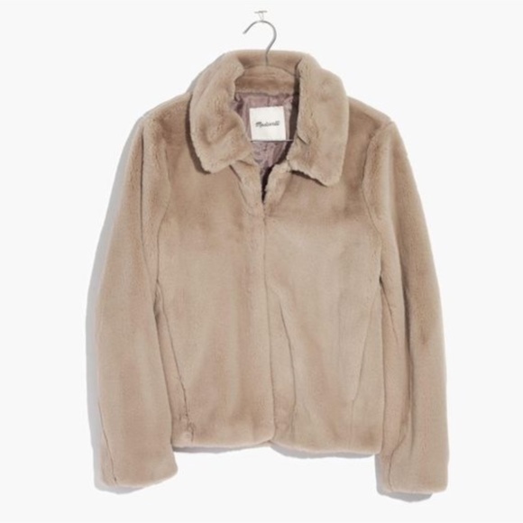 Madewell Shrunken Faux Mink Jacket Faux Fur - Picture 1 of 4